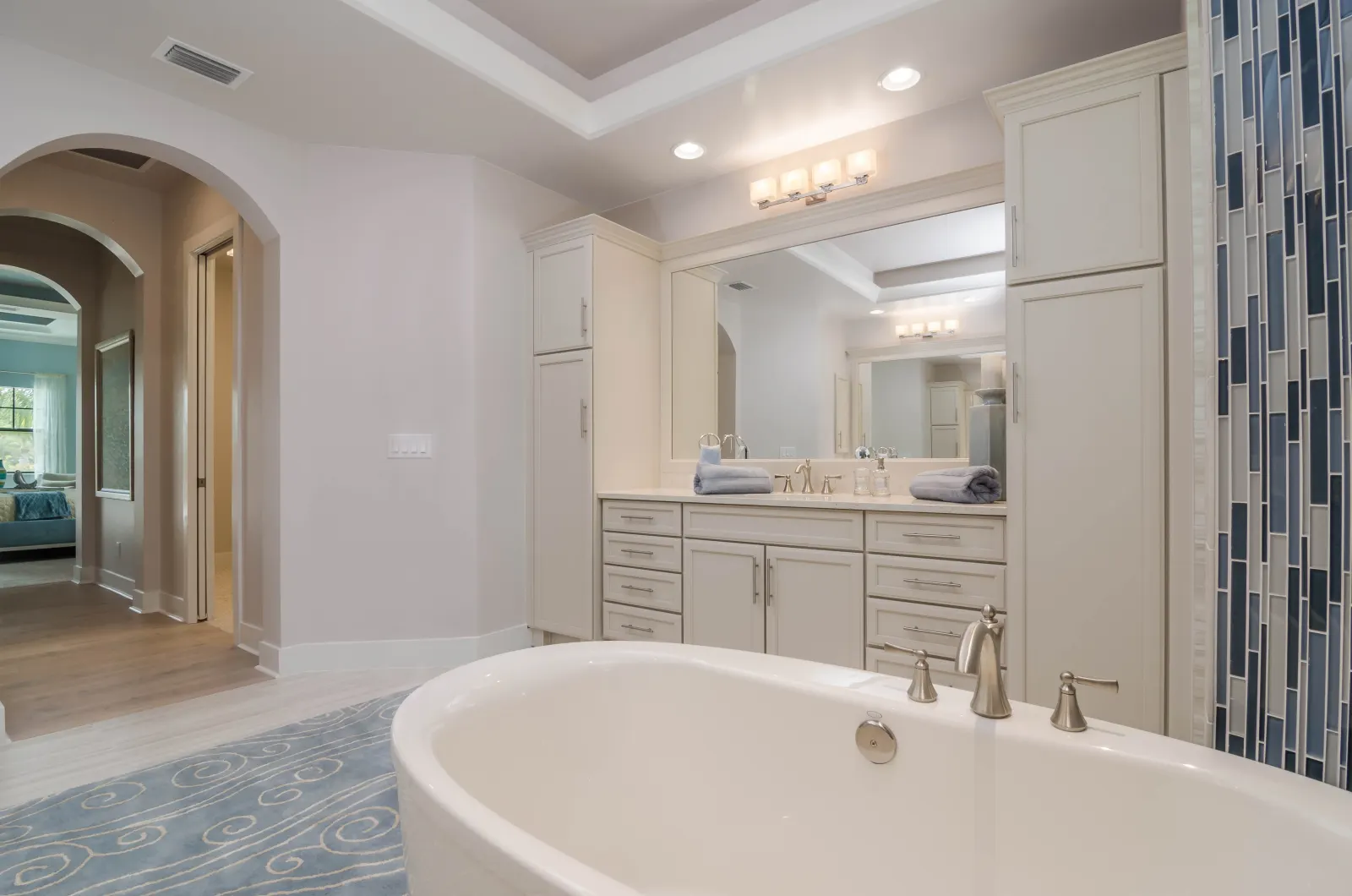 Master bathroom vanity at The Captiva Model, a custom home built by Marvin Homes in Naples, Florida