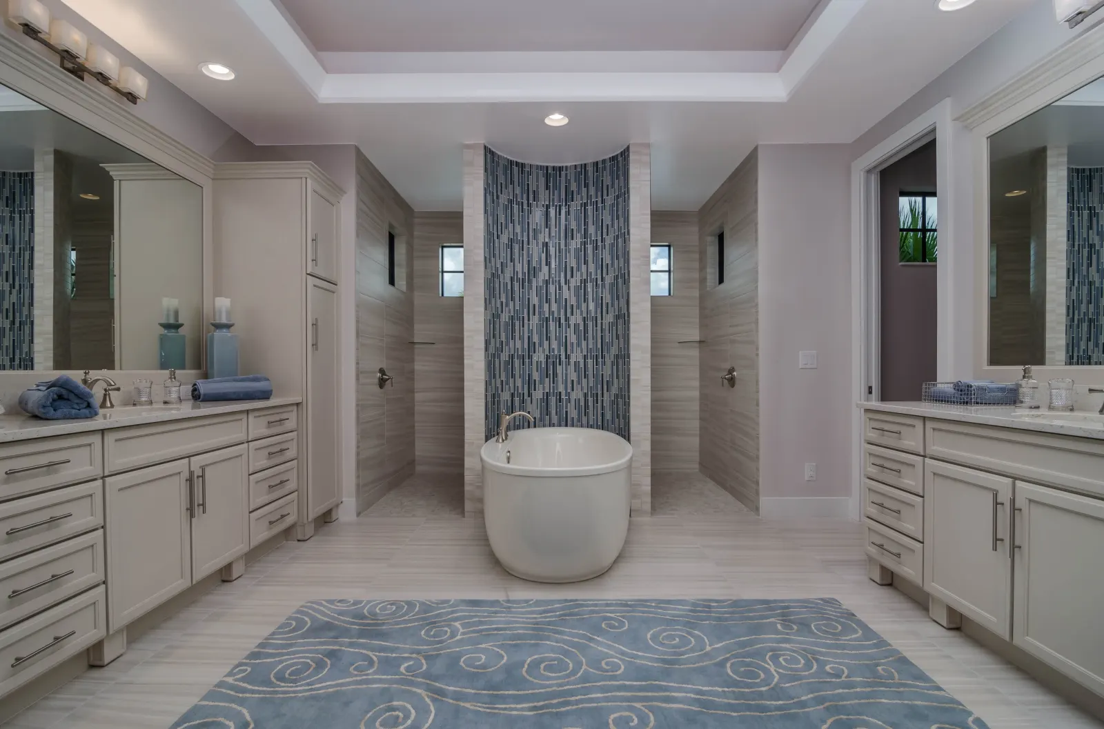 Master bathroom at The Captiva Model, a custom home built by Marvin Homes in Naples, Florida