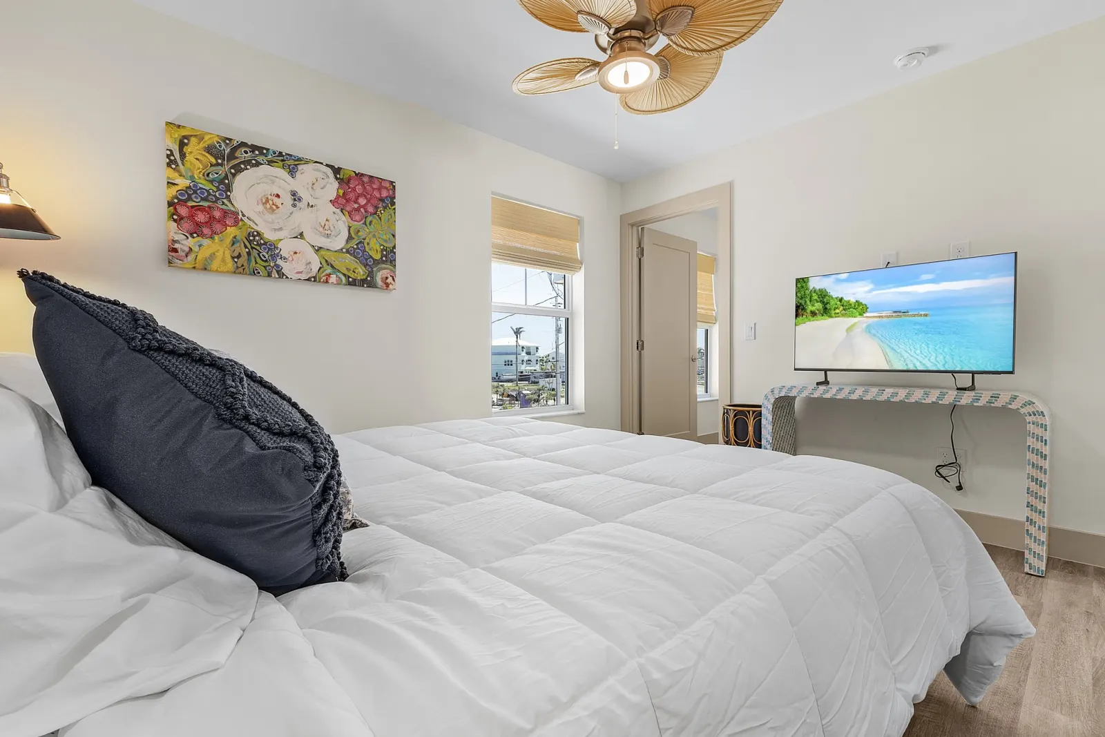 Bedroom bayview at The Flamingo, a custom home built by Marvin Homes in Fort Myers Beach, Florida