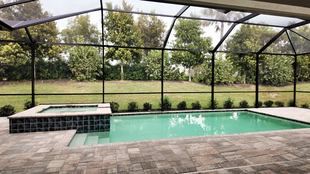 Pool spa lanai at The Heron House, a custom home built by Marvin Homes in Naples, Florida