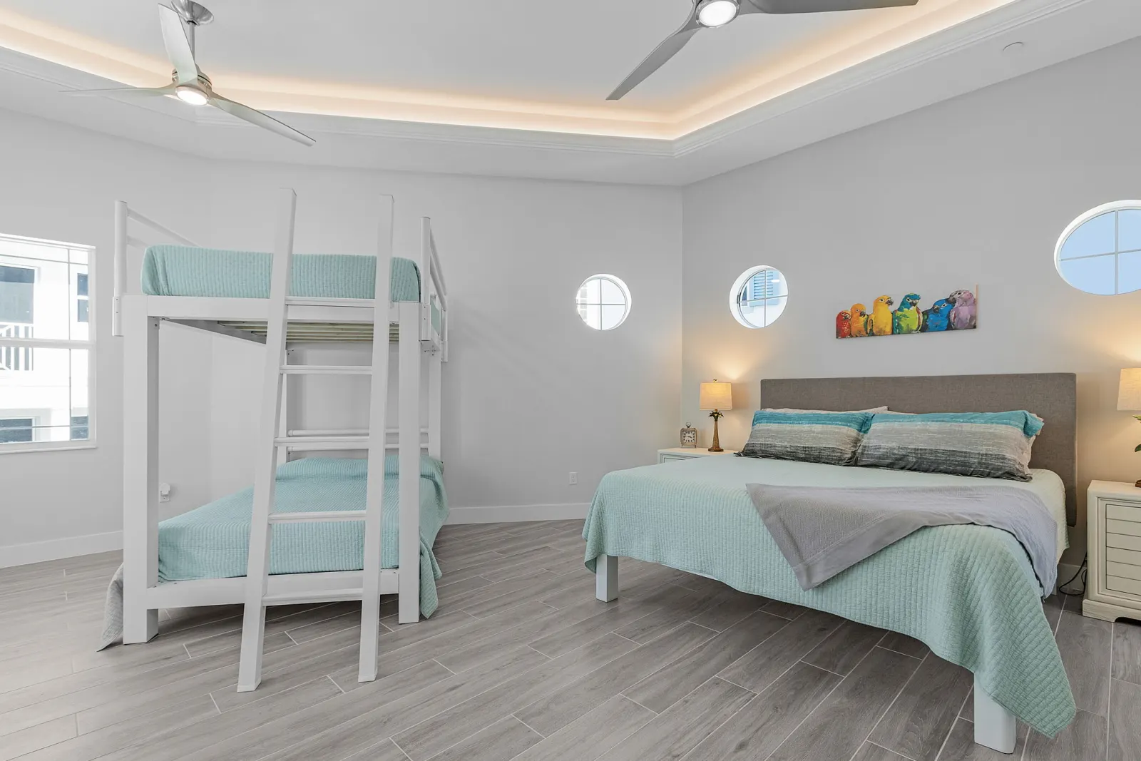 Bedroom bunk kids at The Marlin, a custom home built by Marvin Homes in Cape Coral, Florida