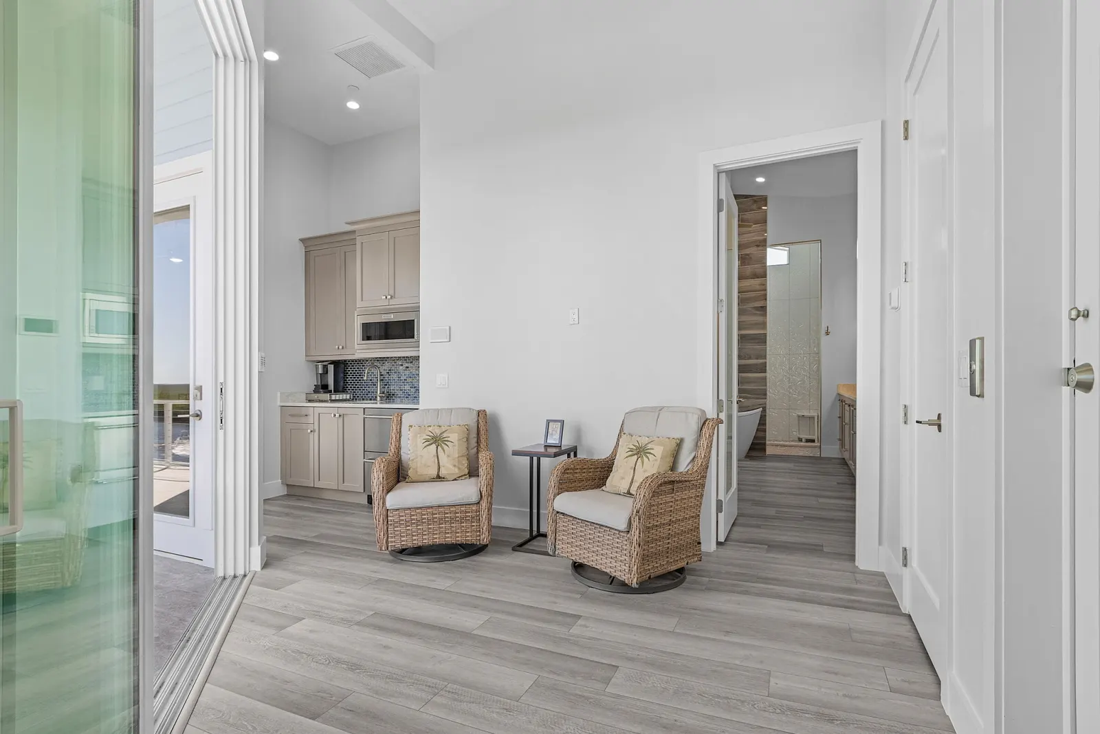 Hallway sitting kitchenette at The Marlin, a custom home built by Marvin Homes in Cape Coral, Florida