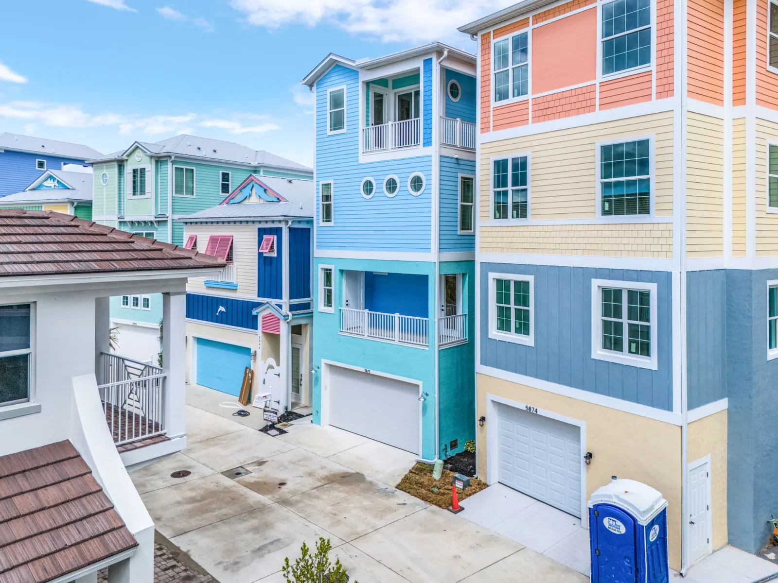 Exterior front elevation at The Octopus, a custom home built by Marvin Homes in Cape Coral, Florida
